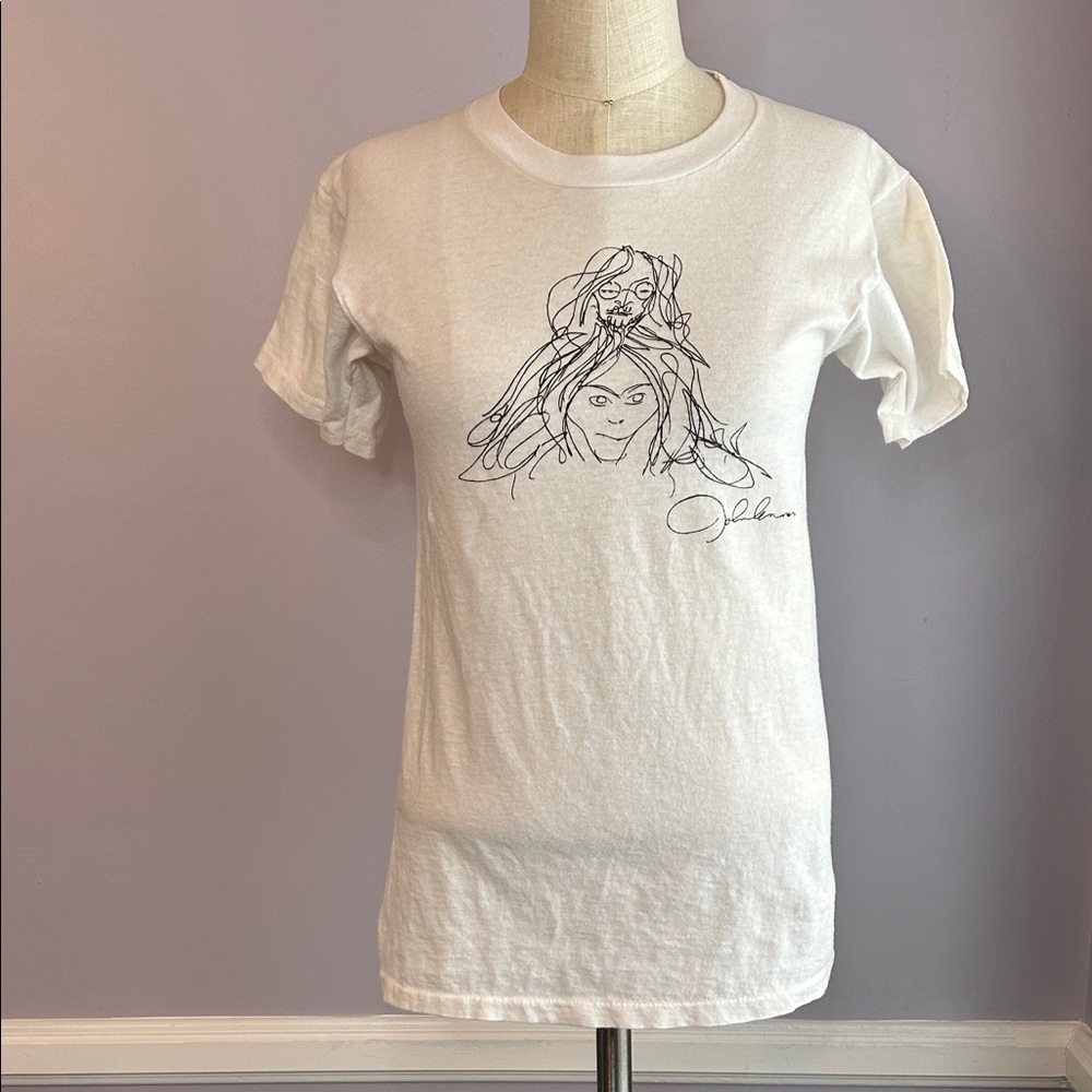 Vintage John Lennon Stylized Sketch Graphic Tee John and Yoko
